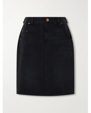 Willy Chavarria Bad Girl Faded Denim Knee-Lenght Skirt - Black