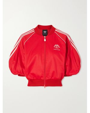 Simone Rocha Adidas Originals Superstar Logo-Embroidered Embellished Cropped Cotton-Blend Jersey Jacket