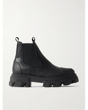 Ganni Chelsea Boots Aus Recyceltem Leder - Schwarz