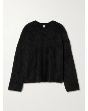 TOTEME Oversized Ribbed Alpaca-Blend Sweater - Schwarz