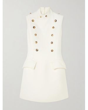 McQueen Wool-Twill Mini Dress - Natural