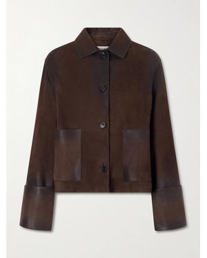 Loewe Distressed Suede Jacket - Brown