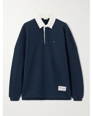 Aimé Leon Dore Crest Embroidered Ribbed Cotton Polo Shirt - Blue