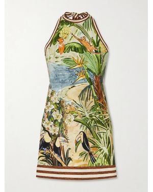 ALMAIS La Charrasca Printed Cotton Minidress in White | Lyst