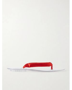 Alaïa Invisible Jelly Satin-Trimmed Sandals - White