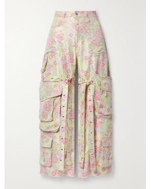 Marques'Almeida Brocade Wide-Leg Cargo Pants - Natural