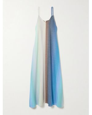 Marrakshi Life Striped Cotton Maxi Dress - Blue