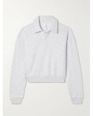 Skims Cotton-Blend Jersey Long Sleeve Henley - White