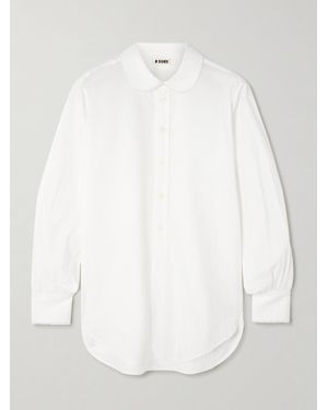 B Sides Louisa Lace-Trimmed Cotton-Poplin Shirt - White