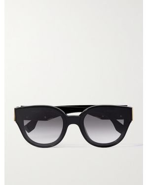 Fendi First D-Frame Embellished Acetate Sunglasses - Black