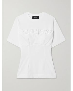 Simone Rocha Ruffled Cotton-Jersey T-Shirt - White