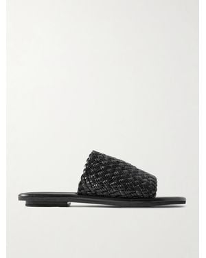 St. Agni Woven Leather Sandals - Black