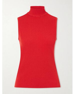 Loewe Logo-Embroidered Ribbed-Knit Turtleneck Top