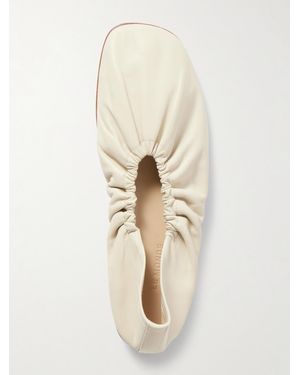Le Monde Beryl Mica Ballerinas Aus Leder Mit Raffung - Weiß