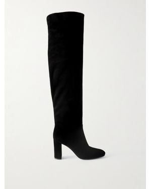 Gianvito Rossi 85 Over-The-Knee Suede Boots - Black