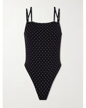 Tom Ford Polka Dot Jersey Swimsuit - Black