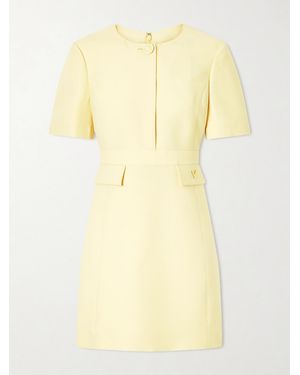 Valentino Garavani Wool And Silk-Blend Crepe Mini Dress - Yellow