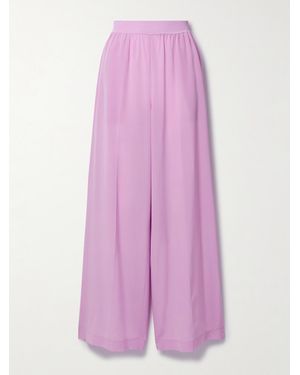 JOSEPH Hulin Silk Crepe De Chine Wide-Leg Trousers - Pink
