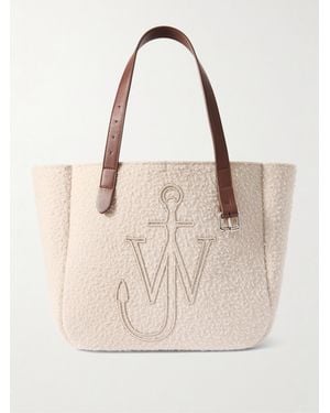 JW Anderson Belt Tote Aus Filz Mit Lederbesätzen Und Stickerei - Natur