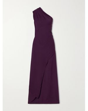 Marmar Halim One-Shoulder Satin Gown - Purple