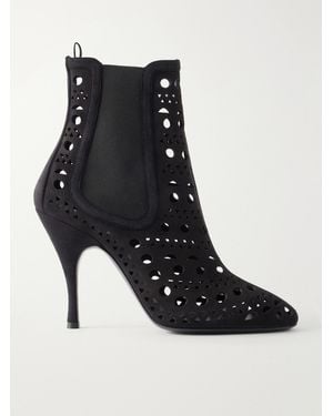 Alaïa Vienne 100 Suede Ankle Boots - Black