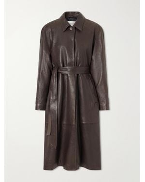 Magda Butrym Belted Leather Trench Coat - Brown