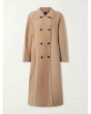Theory Double-Breasted Wool And Cashmere-Blend Coat - Natural