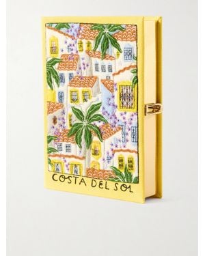 Olympia Le-Tan Costa Del Sol Appliquéd Embroidered Canvas Clutch - Metallic