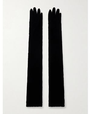 Alaïa Velvet Gloves - Black