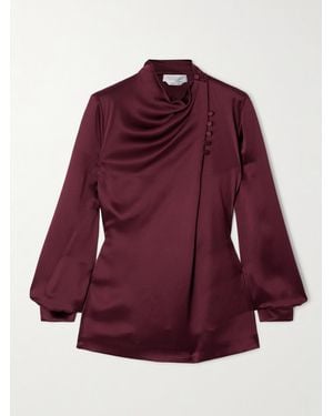Gabriela Hearst Marcelina Bluse Aus Seidensatin - Lila