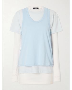Wardrobe NYC Layered Cotton-Jersey T-Shirt - Blue