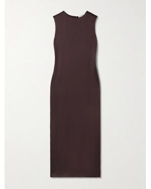 Veronica de Piante Alessia Washed Silk Midi Dress - Purple