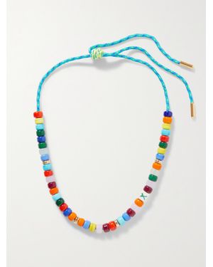 Eliou Buzio Cord, Bead And-Plated Necklace - Blue