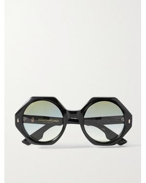 Jacques Marie Mage Pennylane Oversized Hexagon-Frame Acetate And-Tone Sunglasses - Black
