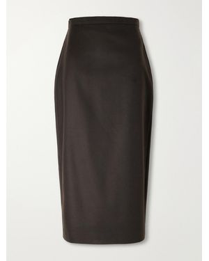Max Mara Tenda Camel Wool Midi Skirt - Black