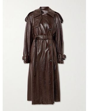 Sportmax Bairo Coated-Cotton Trench Coat - Brown