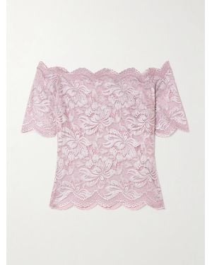 Rabanne Schulterfreies Top Aus Stretch-Spitze - Pink