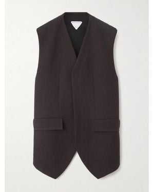 Bottega Veneta Cotton-Blend Crepe Vest - Black