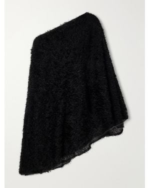 Abadia One-Shoulder Asymmetric Plush Top - Black
