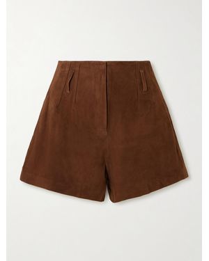 Frankie Shop Lise Suede Shorts - Brown