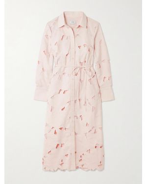 Erdem Cutout Embroidered Poplin Midi Dress - Pink