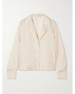 Doen Elene Polka-Dot Silk-Blend Twill Blouse - Natural