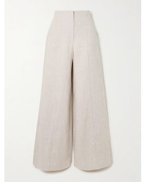 ANDRES OTALORA Encontrarte Linen Wide-Leg Trousers - White