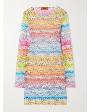 Missoni Mare Printed Stretch-Tulle Mini Dress - Gray