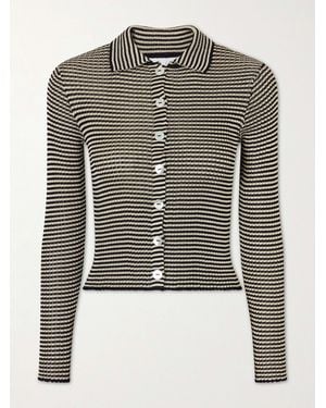 Calle Del Mar Striped Knitted Cardigan - Black