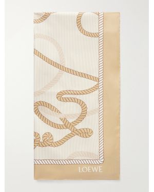 Loewe Printed Silk Scarf - Natural