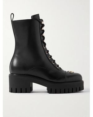 Gucci New Marmont Embellished Leather Ankle Boots - Black