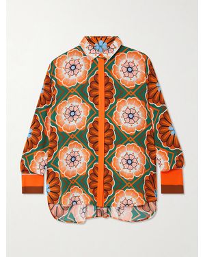 Borgo De Nor Nova Printed Crepe Shirt - Orange