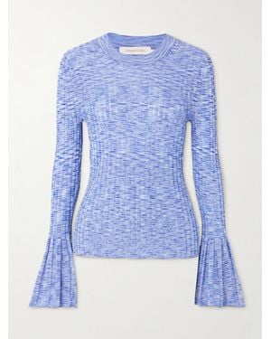 Zimmermann Mouline Ribbed-Knit Sweater - Blue