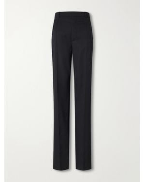 Bottega Veneta Wool Grain De Poudre Straight-Leg Pants - Blue